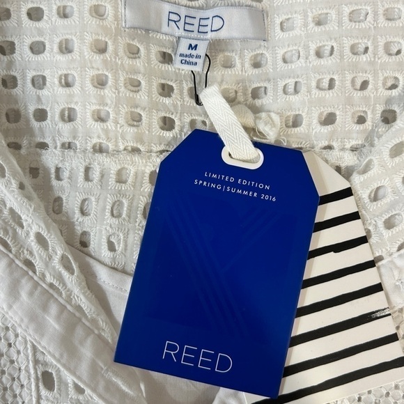 REED Women’s Novelty Shirt Dress White Eyelet Limited Edition Size-M NWT - Picture 8 of 13